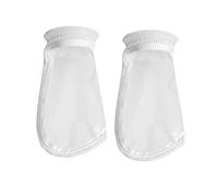 Honritone 2 Pack Mesh 4 Inch Filter Socks 150 Micron 4" Plastic Ring, 9" Short Bag Nylon Bags Filteration for Aquarium Marine Reef Sump