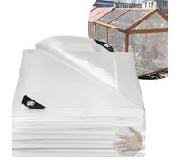 Honsaifau Clear Tarpaulin Waterproof Heavy-Duty: 2m x 3m UV Resistant 130GSM PE Sheet with Reinforced Grommets for Garden Beds Ground Use & Chicken Run Cover