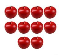 Honseadek 10 Pack Artificial Apples For Kitchen Decor, Lifelike Fake Fruit Bowl Fillers, Realistic Plastic Fruit Props For Home Party Display(red)