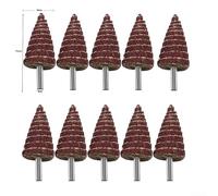 Honseadek 10 Pcs 6mm Shank Tapered Cone Grinding Head Sandpaper Flap Wheels for Angle Grinders - 80 Grit, Resin Bonded Abrasive for, Wood, Furniture Polishing and Sanding(30mm)