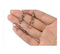 Honseadek 100Pcs Stainless Steel Ball Bearing Fishing Swivels Snap Rolling Sea Connector(4#)