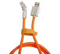 Honseadek 120W USB C Cable 7A Fast Charging with 180 Degree Rotating Elbow Right Angle Type C Cord for Xiaomi Mobile Phone Silica Gel Data Wire Gaming Orange(1.5m Orange)