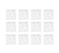 Honseadek 12Pcs Hanging Room Divider Panels, Hollow Carved Plastic Screens, Decorative Partition Curtains For Living Room, Bedroom, Dining Room(white)