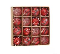 Honseadek 16 Pcs Christmas Ball Decorations, Xmas Tree Hanging Balls 6cm Standard Size for Festive Arrangements on Trees and Windows in Multiple Colors(red)