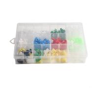 Honseadek 160Pcs Car Door Lock Rod Clip Assortment, Plastic Mixed Colour Fastener Set, Multiple Sizes Wire Retainers, Boxed Automotive Replacement Kit
