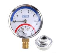 Honseadek 2-in-1 Temperature And Pressure Gauge, 0-10 Bar Heating System Meter, G1/2 And G1 Thread, Dual Scale Thermometer Manometer, Plastic Housing(G1)