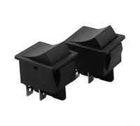 Honseadek 2-Pack Rocker Foot Switch for Children’s Electric Ride-On Toy Cars, 6V/12V Automatic Reset Throttle Pedal Control Replacement, Black ABS 2-Pin Socket Accessory Compatible with Most Models