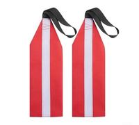 Honseadek 2 Pack Safety Flag Red Diver Down for Canoe Scuba Diving Towing Marker High Visibility Oxford Fabric Boating Gear