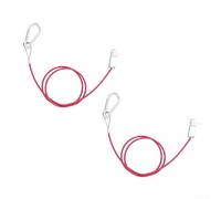 Honseadek 2 Pcs 3.3ft Heavy Duty Breakaway Cable for Caravan and Trailer Towing Safety - Red ABS with PVC Coating, Stainless Steel Ring and Carabiner, 1m Fitment