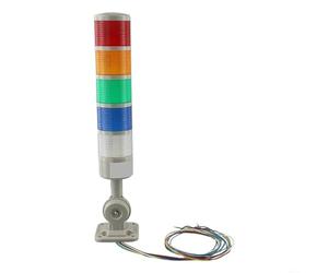 Honseadek 220V Led Signal Tower Stack Lights Column Lamp Andon Lights with Rotatable Base,Multifunctional LED Stack Lights for Industrial Manufacturing and Process Control(5-Level with Buzzer)