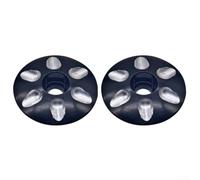 Honseadek 2PCS Aluminium Alloy Headset Top Cap Cover, For 28.6mm Front Fork Stem Spacer Set - Red Blue Black Golden(Black)