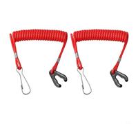 Honseadek 2pcs Red Outboard Engine and Ignition Cord Lanyard Switch Inflatable Switch 48 Inch Motor Kill Safety Boat Kayaks Having Stop for Boats