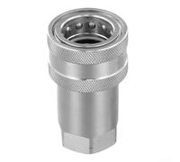 Honseadek 3/8 Inch and 1/4 Inch for NPT Threaded Hydraulic Quick Release Coupler, High Pressure Carbon Steel Fitting for Tractor Equipment(NPT3/8-Female)