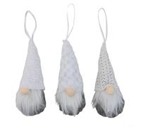 Honseadek 3-Piece Christmas Tree Hanging Gnome Plush Gonk Santa Doll Pendants Xmas Ornaments for Holiday Home Decor(White)