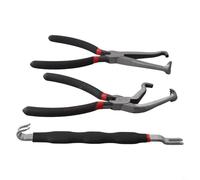 Honseadek 3-Piece Electrical Disconnect Pliers Set for Automotive Wiring Connectors, 60° Angled & Straight with Rake Claw, Carbon Steel Construction, Includes Protective Gloves
