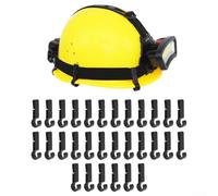 Honseadek 30Pcs Plastic Helmet Light Clips Headlamp Attachment Hooks for Hard Hat Construction Camping Hiking Outdoor Activities Black ABS Lightweight Design