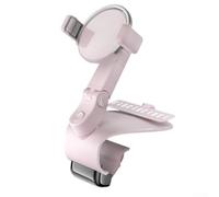 Honseadek 360 Degree Rotating Car Dashboard Phone Holder Usual Adjustable Instrument Cradle Stand with Mobile Clipon for Mount Center Console Navigation Antislip (pink)