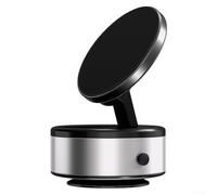 Honseadek 360° Vacuum Phone Holder, Strong Magnetic Adsorption, Suction Cup Base, Folding Design, 360° Rotation, Metal And ABS Construction(Silver)