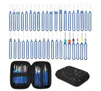 Honseadek 39Pcs Terminal Removal Tool Kit for Electrical Connector Pin Extraction, Depinning Tools Compatible with Wiring Harness Terminals, Stainless Steel & ABS, Blue