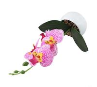 Honseadek 3D Printed Phalaenopsis Orchid Simulation Flower Pot Ornament for Home and Office Decoration with Realistic Film Material Design 30x16x16cm(Pink)