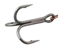 Honseadek 3pcs Stainless Steel Treble Hooks for Pike Perch Bass Fishing - For Predator Lure Stingers with Triple Hook Design, Coarse Fishing Accessory for(5.5cm)