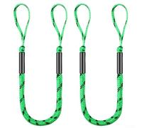 Honseadek 4'-5.5' Bungee Dock Line Mooring Rope for Boat, For, Jet Ski - Stretchable Boat Spring Rope 1.2m (4ft to 5.5ft), High-Elastic Latex Core, 2300lb(green black dots. 2pcs)