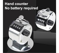 Honseadek 4-digit Mechanical Counter with Knitting Fishing Silver Cover Steel Press Clicker for Sports Coaching Manual Stainless Education (THICKENED METAL)