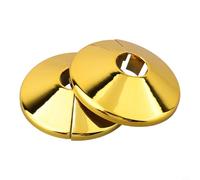 Honseadek 4 Pack 15mm Radiator Pipe Collars Gold Plastic Snap-On Pipe Covers 55mm Outer Diameter No-Remove Installation for for Heating Water Gas Drain Pipes Decorative
