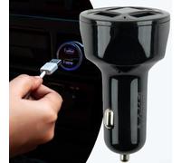 Honseadek 4 Port USB Car Charger Adapter Fast Charging 3.1A with LED Display Voltage Monitor 12V 24V Compatible Multi Device In Car Charging Station