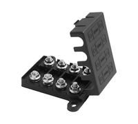 Honseadek 4 Way Fuse Holder Block, 200A Max, Fits 4 Fuses 8 Lugs, Dual Battery Setups For Automotive Marine Industrial, Robust Thermoplastic Body