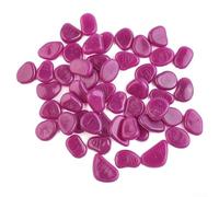 Honseadek 50pc Glow in Dark Pebbles Luminous Tank Stones for Long Walkway Aquarium Solar Garden Plus Plant Decor Fish Powered Outdoor Lasting (PURPLE)