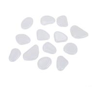 Honseadek 50pc Glow Long Dark Pebbles Luminous Garden Stones for Tank Walkway Aquarium Fish Outdoor Plus Plant Powered Solar Decor in Lasting (WHITE)