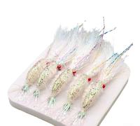 Honseadek 5pcs Fly Trout Lure Bait Shrimp Saltwater Hook Fishing Sea for Bass Salmon (14)