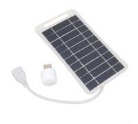 Honseadek 5W Solar Panel USB Charger Waterproof Portable Phone Battery Charger for for Outdoor Camping Travel Power Supply Polysilicon Lightweight(White)