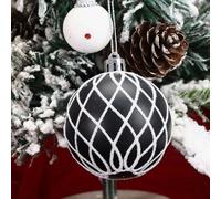 Honseadek 6-Piece Glitter Christmas Balls Ornaments Set - 2.4 Inch Plastic Holiday Decorations with Sparkling Finish and Pre-Tied Hanging Strings for Festive(CJ192)