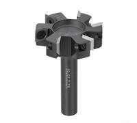 Honseadek 6 Wing Carbide Insert Surfacing Router Bit for CNC Spoilboard 2 Cut Diameter 1/2 Shank Hardened Alloy Milling Cutter for Wood, Plywood, MDF(12.7mm shank)