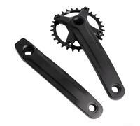 Honseadek 7075 Aluminum Square Taper Crankset | 104BCD Single Ring 30T 32T for 8 to 11 Speed MTB Drivetrain Components Black Color