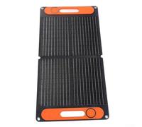 Honseadek 80W Portable Folding Solar Panel with Dual USB 12V DC Output MonoDisplayline Battery Charger for Camping Outdoor Power Supply(Black)