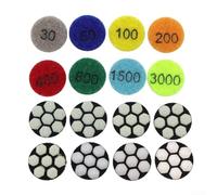 Honseadek 8PCS Diamond Polishing Pads 25Mm Wet Dry Sanding Grinding Disc Set 30-3000 Grit For Granite Marble Stone Concrete Floor Tool