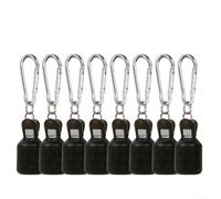 Honseadek 8pcs Wood Shrimp Octopus Egi Squid Fishing Hook Protective Cover with Carabiner(03 black M)