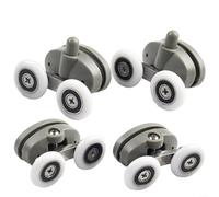 Honseadek Adaptable Twin Butterfly Shower Door Rollers Set - Top Bottom Wheels for 4mm-6mm Glass Compatible Having 19 or 23 or 25/27mm Diameter Runner Systems (23MM)