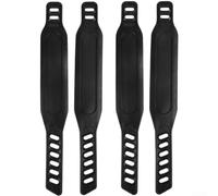 Honseadek Adjustable Bicycle Pedal Straps, 2 Pairs Rubber Foot Strap Replacement, For Fixed Gear Bike, Max 12 Inch Length, Left Right Marked, Lightweight Gym Home Cycling Accessory