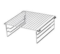 Honseadek Adjustable Height Portable Camping Grill, Stainless Steel Foldable Fire Grate for Mini Charcoal Barbecue, Compact Outdoor Cooking Stand for