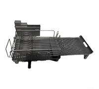 Honseadek Adjustable Length Dish Rack With Stable Standing Base And Optimized Water Flow Toward Sink Drain Point