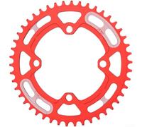 Honseadek Aluminium Alloy Chainring 104BCD Narrow Wide | 44T-52T Single Speed Sprocket, Anti-Drop Positive Negative Teeth for Mountain Bike for MTB Cycling Black Red