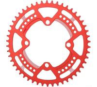 Honseadek Aluminium Alloy Chainring 104BCD Narrow Wide | 44T-52T Single Speed Sprocket, Anti-Drop Positive Negative Teeth for Mountain Bike for MTB Cycling Black Red