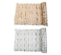 Honseadek Artificial Blossom Fence Privacy Screen For Garden, UV Resistant Plastic Foliage Fake Flower Hedge Panel, Outdoor Windbreak Mesh Decorative Wall Covering For Balcony(for champagne)