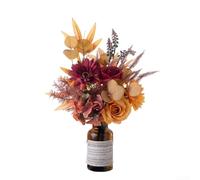 Honseadek Autumn Orange Rose Hydrangea Bouquet Artificial Flowers for Wedding Home Decor with Cloth Fabric Material, 44cm Height Floral Arrangement