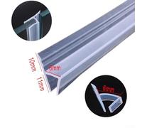 Honseadek Bathroom Glass Door Seal Strip 2m Silicone Rubber Waterproof Gap Filler for 6mm 8mm 10mm 12mm Panels Windproof Anti-Aging Transparent Weatherproofing for(6mm)