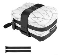 Honseadek Bicycle Saddle Bag With Bottle Holder, Quick Release Cycling Saddle Pouch, Compact Rear Storage Pack, Nylon Tail Bag(Black And White)